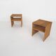 Set of two wicker bed side tables, France 1960's