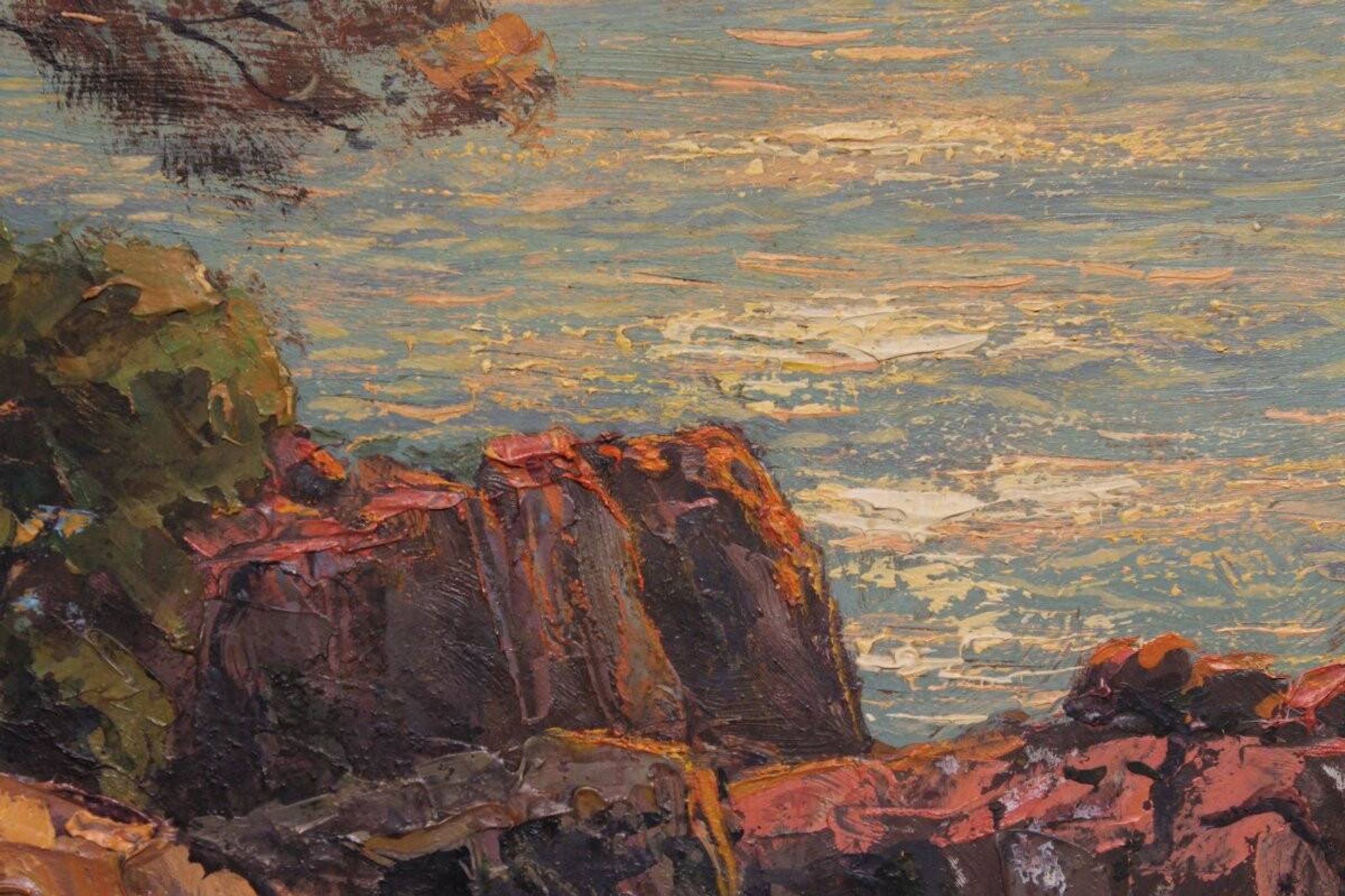 Grande peinture marine de Pierre Forest - Côte d'Azur, années 1920/1930