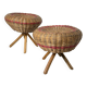 Pair of rattan stools 1960