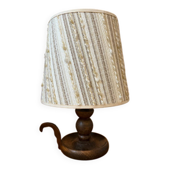 Lampe bois et laine