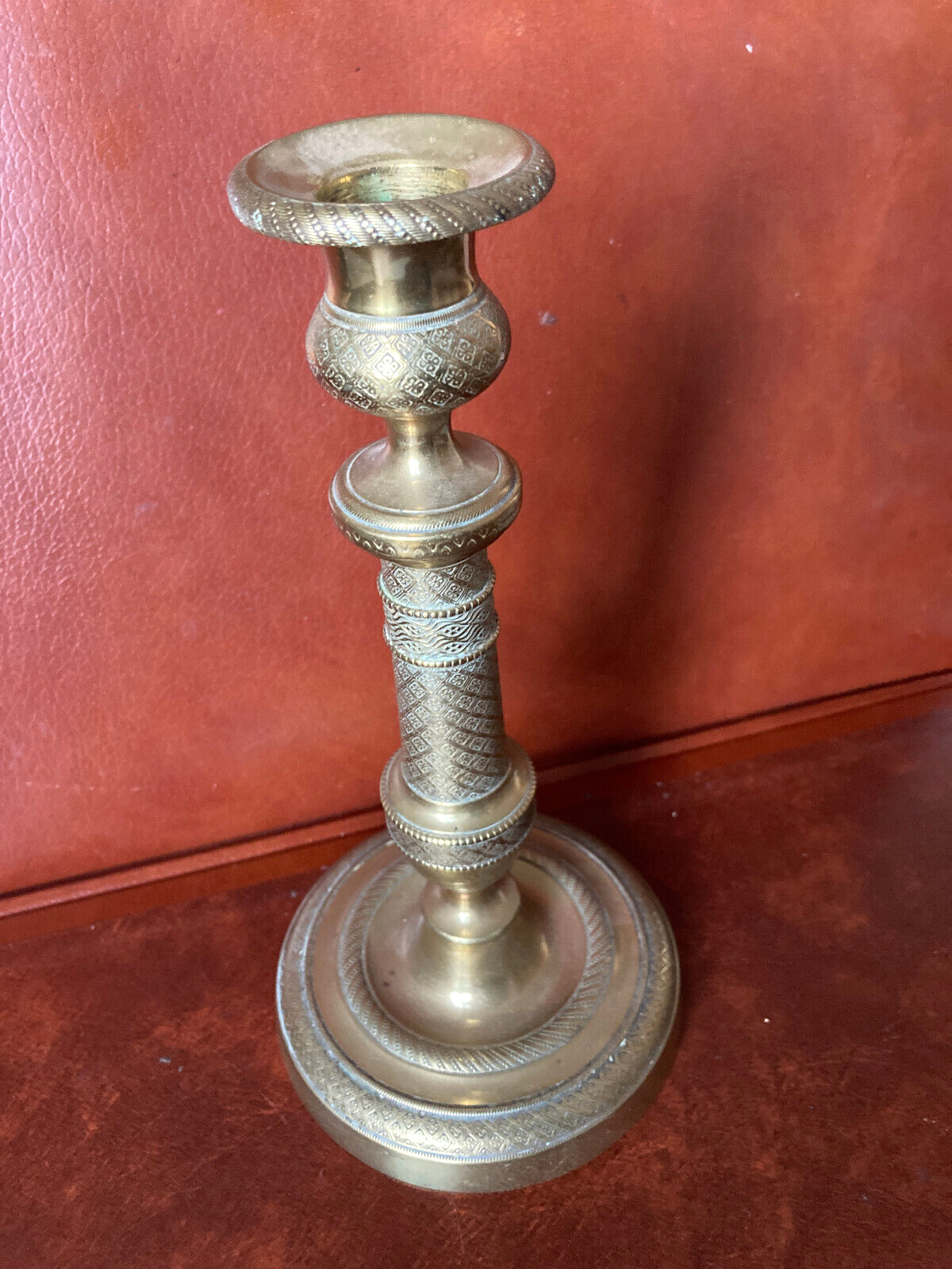 Antique bronze candle holder - XIXth