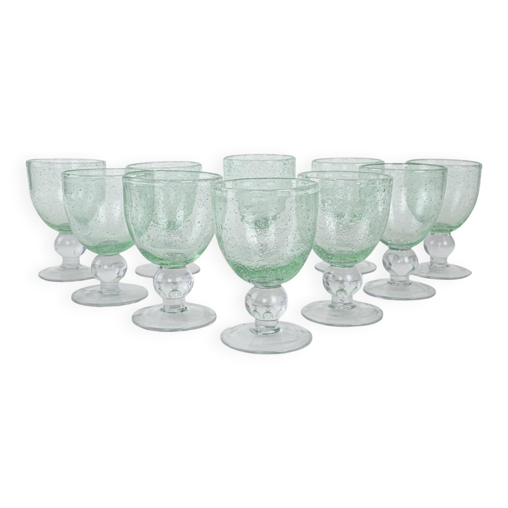 Set of bubble champagne glasses, Italian design, 1970s, production: Italy