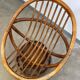 Vintage rattan swivel saucer armchair from the 70s