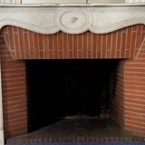 Louis XV style fireplace Model Pompadour White Carrara marble 20th century