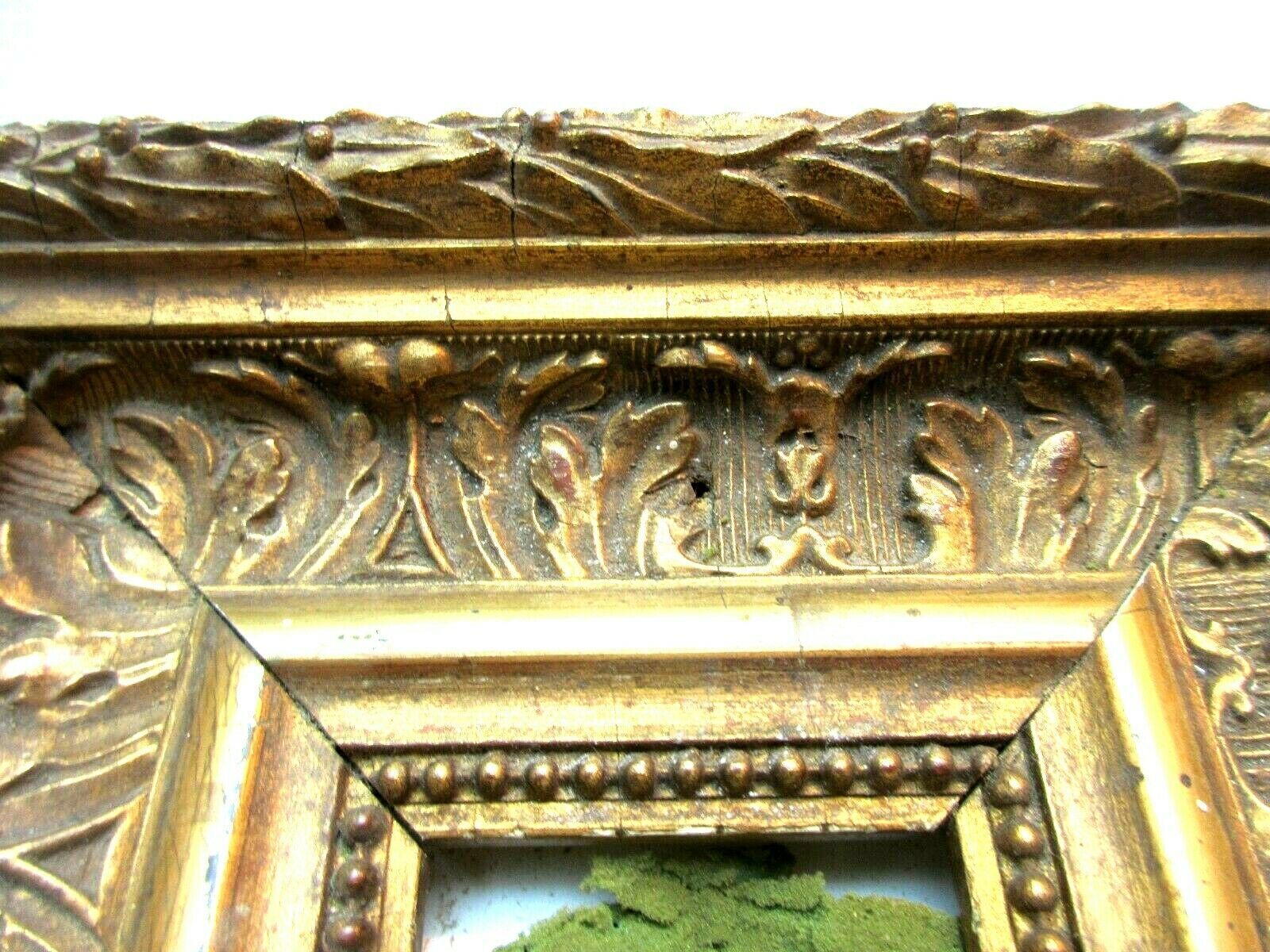 Rectangular frame 19th, carved wood frame, gilded with gold leaf