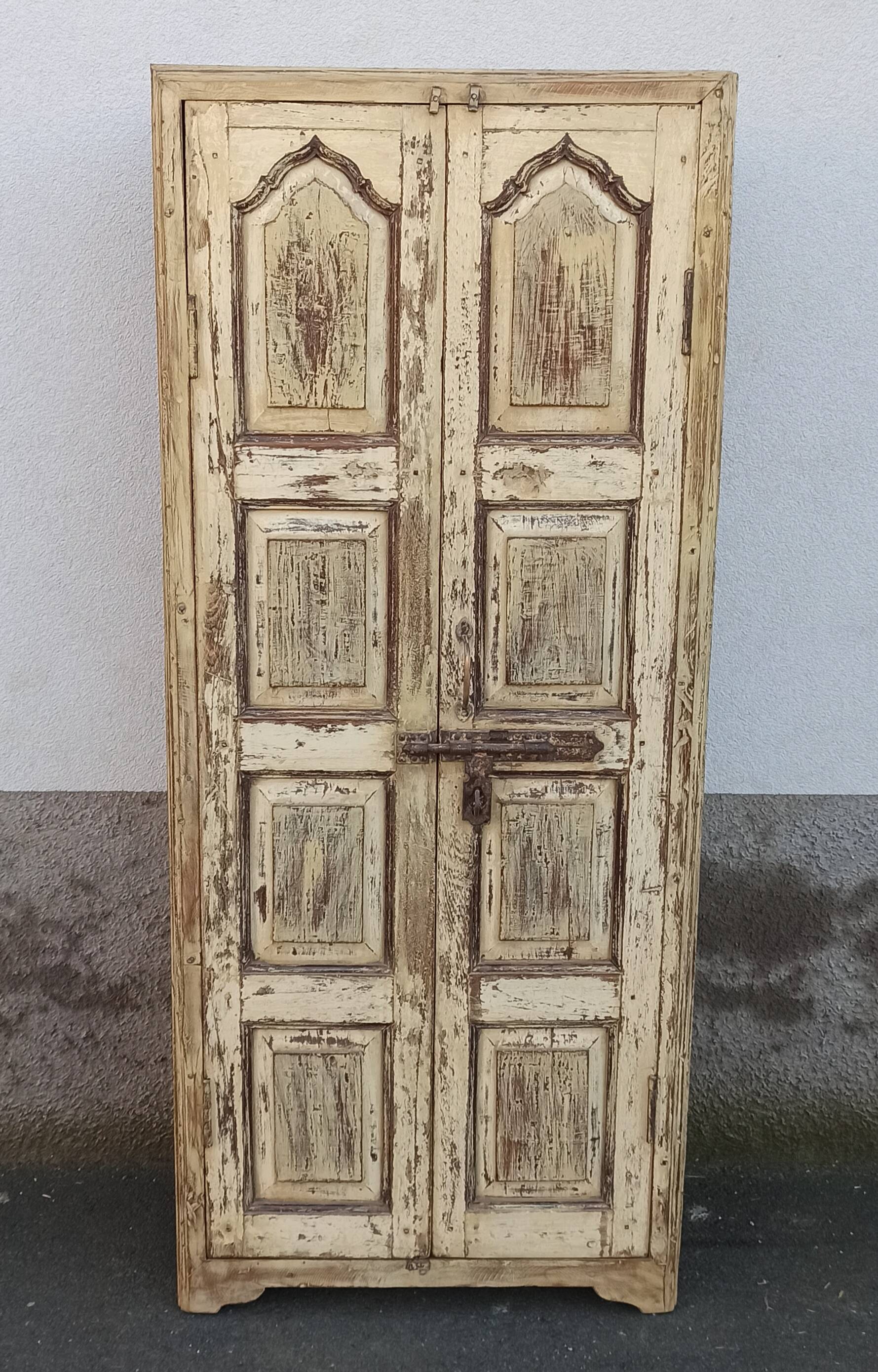 Old yellow wooden cabinet