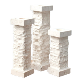 Set of 3 travertine column candlesticks Marble Art Marta, 70s