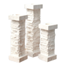Set de 3 bougeoirs colonnes en travertin Marble Art Marta, années 70