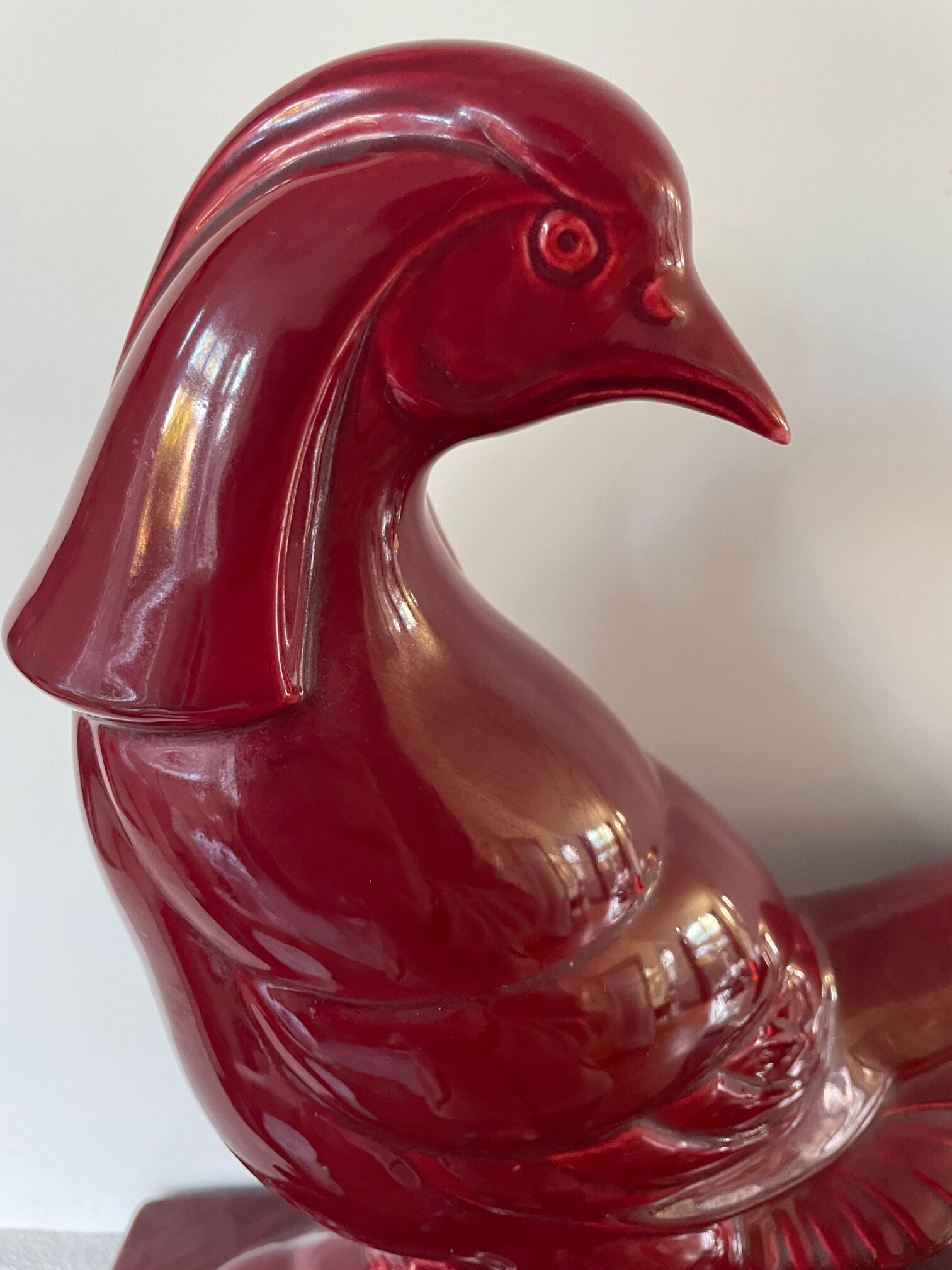 Faisan Art déco de Lemanceau fait par Saint Clément. Céramique vintage Charles Lemanceau.