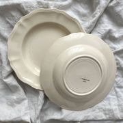 2 ivory fluted earthenware soup plates Sarreguemines