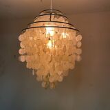 Large mother-of-pearl chandelier Verner Panton style, 1960s