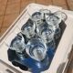 Baccarat crystal champagne coupes, (Haut-Brion model?)