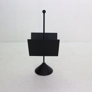 Porada Arredi Black Metal Minimalistic Magazinine Rack, 1980's, Italy