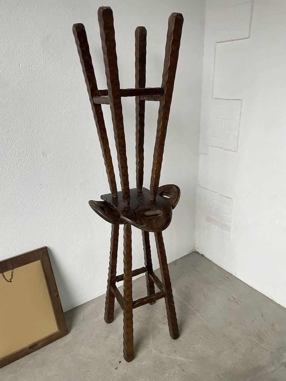 Pair of brutalist high stools