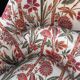 Fauteuil crapaud satin fleuri ancien