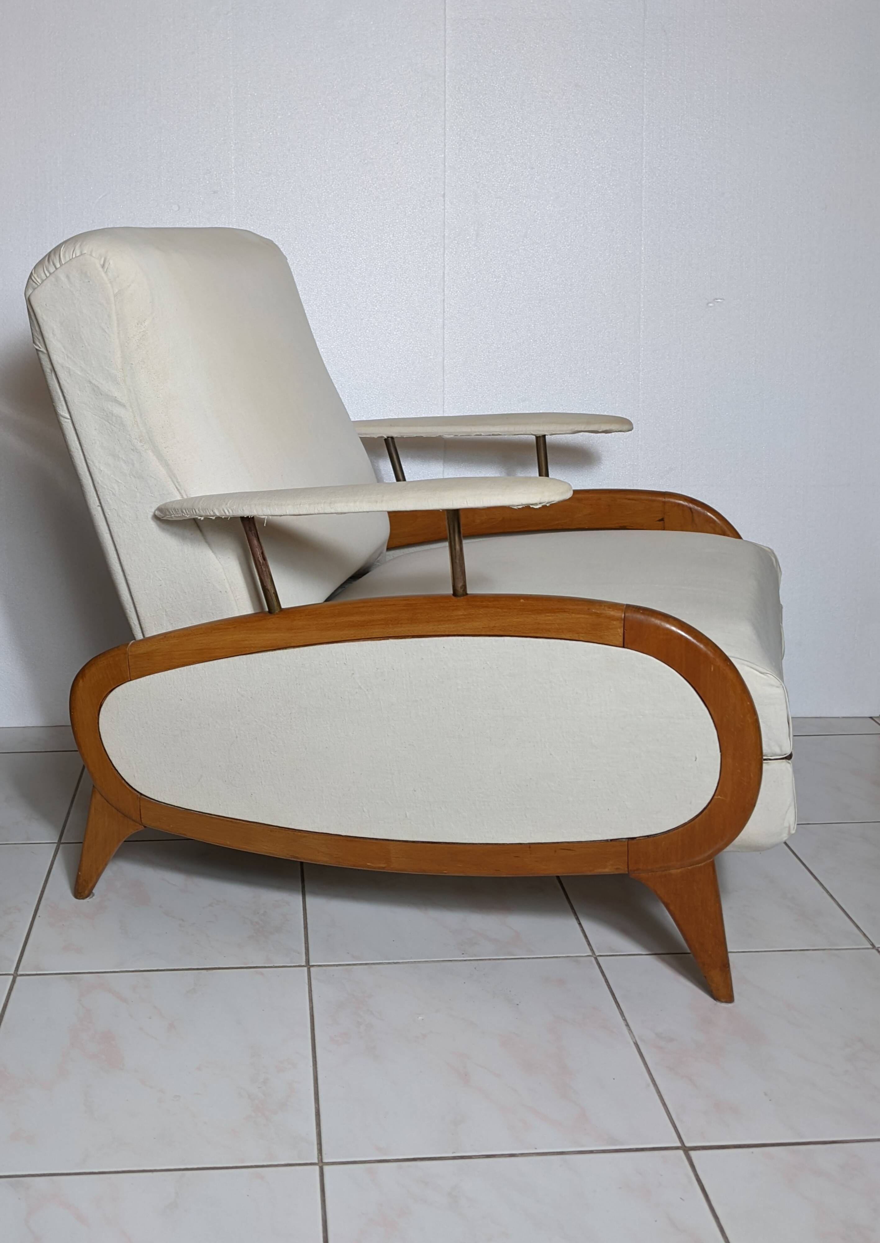 Transatlantic racing armchair, Art Deco period, modular and convertible into a daybed, 1930s
