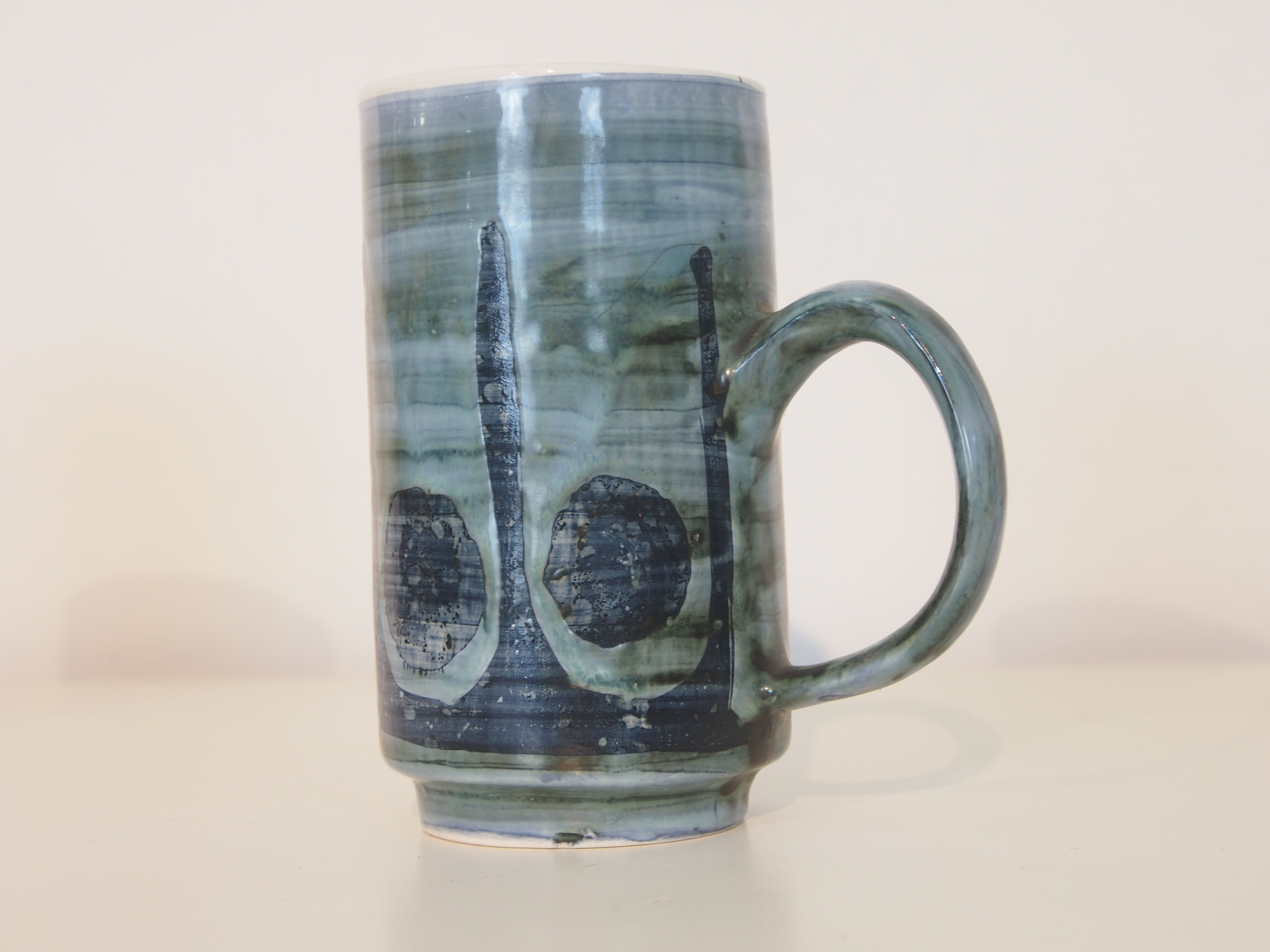 Set of 4 vintage mid century brutalist tea mugs by David Sharp