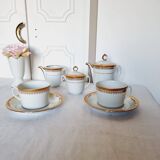 Lujoso Play para Café o Tee para respaldo en Porcelana Tharaud Limoges Modelo Austerlich