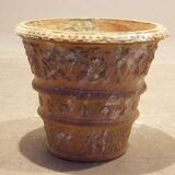 Carved garden terracotta vase