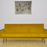 Velvet Daybed Sofa with fold-out function, 1960s
