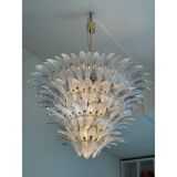 Sputnik Glass Palmetta Chandelier Clear and Green