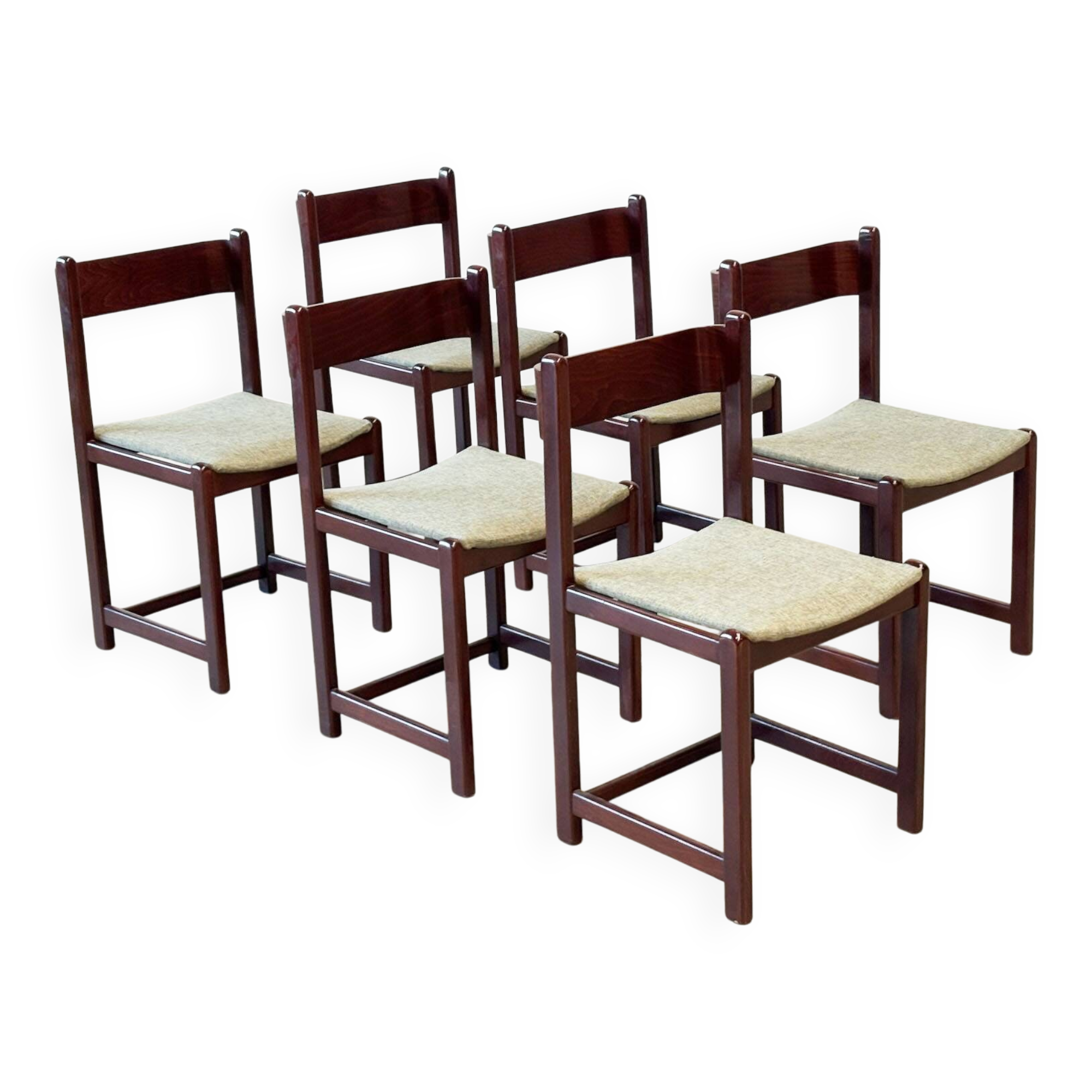 Set of six Italian dining chairs