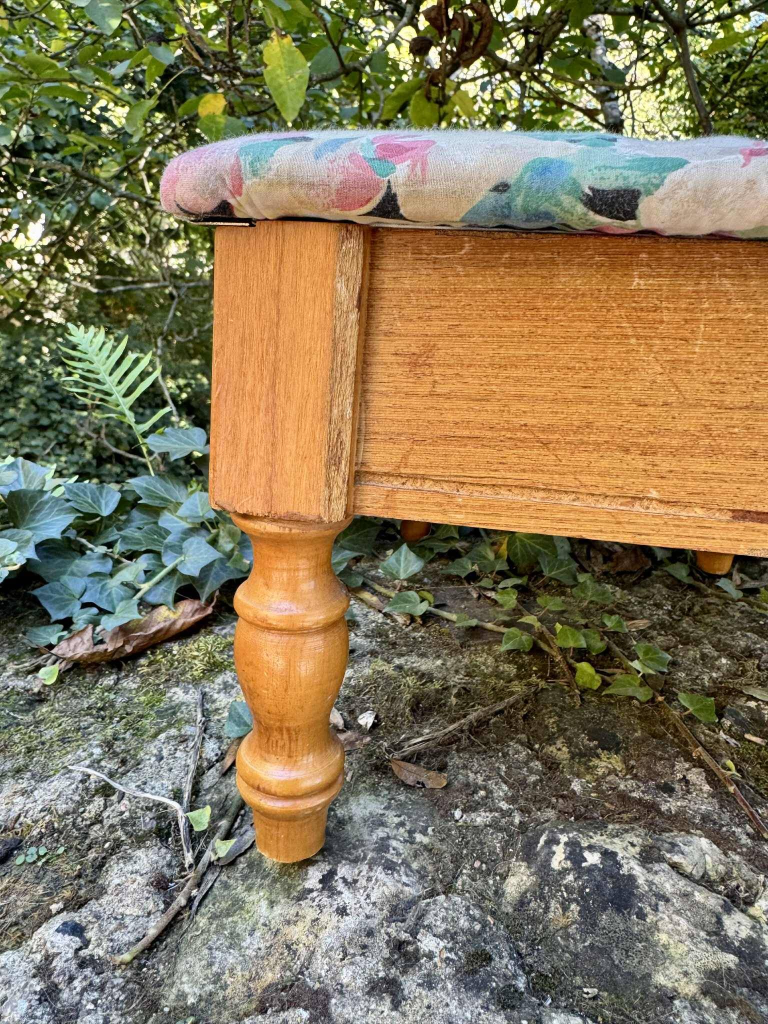 Vintage storage box footrest