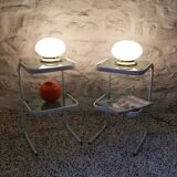 Paire de lampes en verre Murano