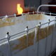 Old bed in wrought iron and brass balls
