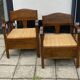 Oak Bamboo Seat Colonial Chairs