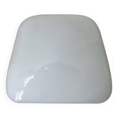 Grand plafonnier carré en opaline blanche, années 60 70