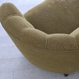 1960s, Danish 2-seater "Banana" sofa, furniture velour, beech wood.