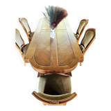 Large antique monastery table in solid oak – exceptional tabletop