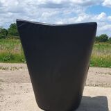 Vintage chair black leather Armilla Arflex Burkhard Voghterr