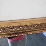 Miroir ancien à crêtes en bois doré 72x96cm
