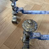 Chenets anciens en bronze et fonte