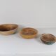 Set of three unique farmhouse bowls from 19th-century Swedish folk art.