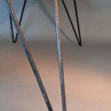 Vintage Raoul Guys coffee table in wicker and black metal, 1960.