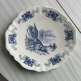 Assiette - plat de présentation en faïence de Sarreguemines, collection "Surrey"