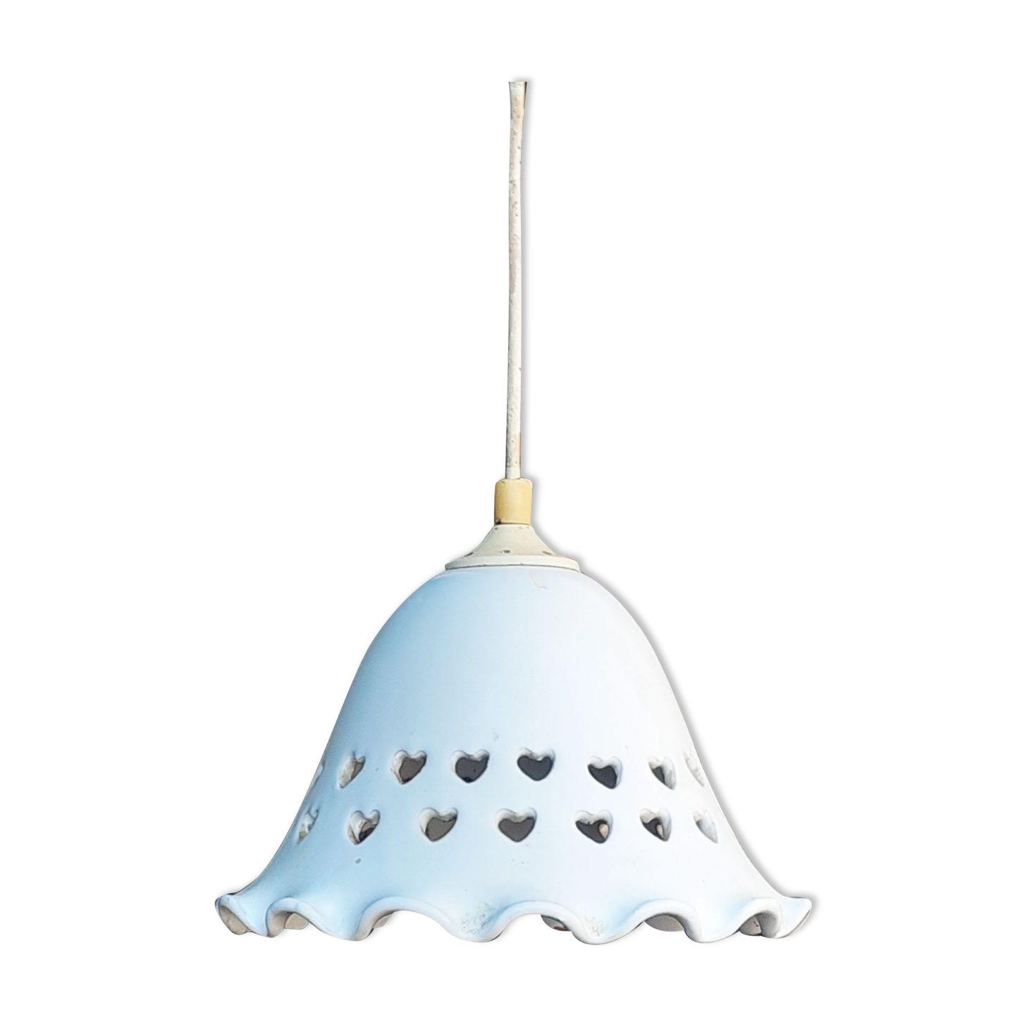 Bell-shaped suspension in white ceramic