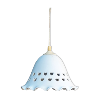 Bell-shaped suspension in white ceramic