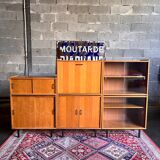 Modular vintage showcase library modernist style / Minvielle - 50s/60s