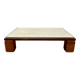 Table Basse Belgochrome Travertin, cuivre et laiton