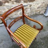 Siège fauteuil de bureau à crosse dans le goût anglais en acajou