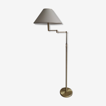 Double lighting brass floor lamp