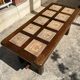 Vintage 60s coffee table with tile decoration of birds and flowers.