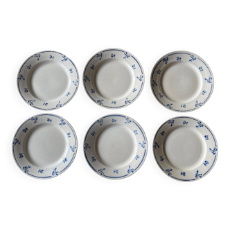 6 assiettes plates anciennes en faïence de SARREGUEMINES