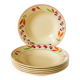 Set of 6 Gien flower soup plates, “Jeannine” model, 1940