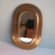 Vintage copper oval mirror, 1970-1980 26x40cm