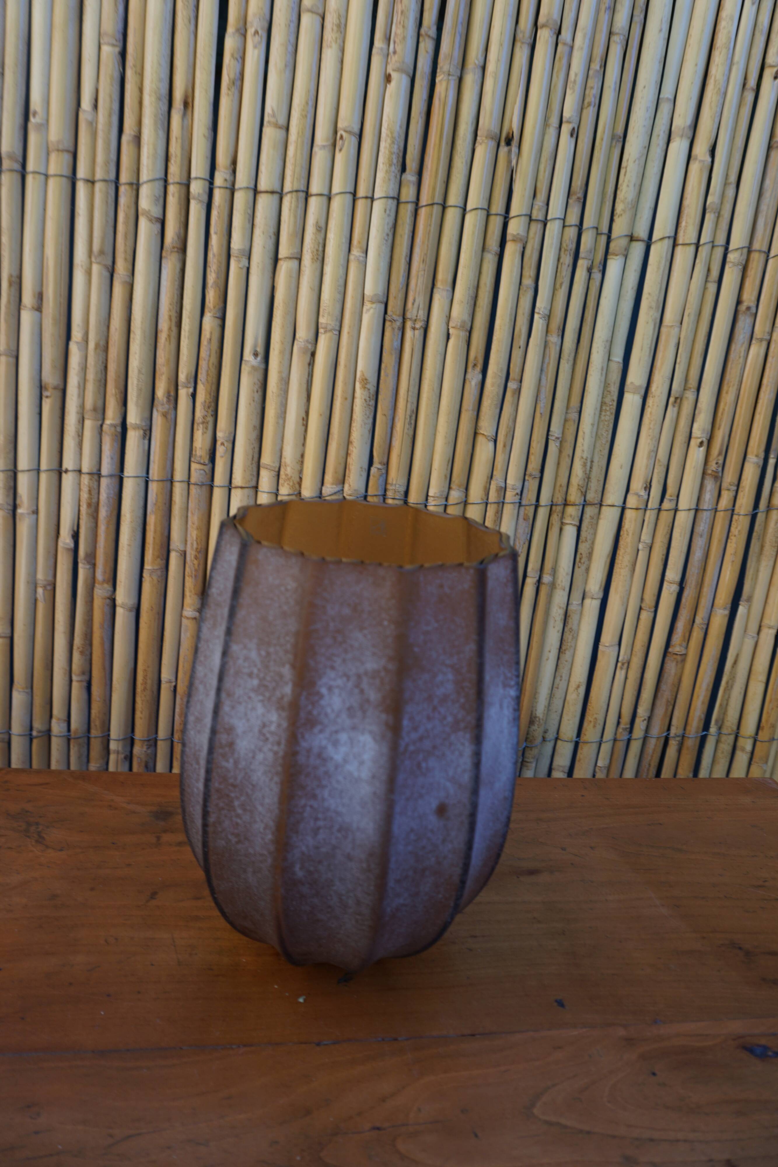 Brown frosted glass vase